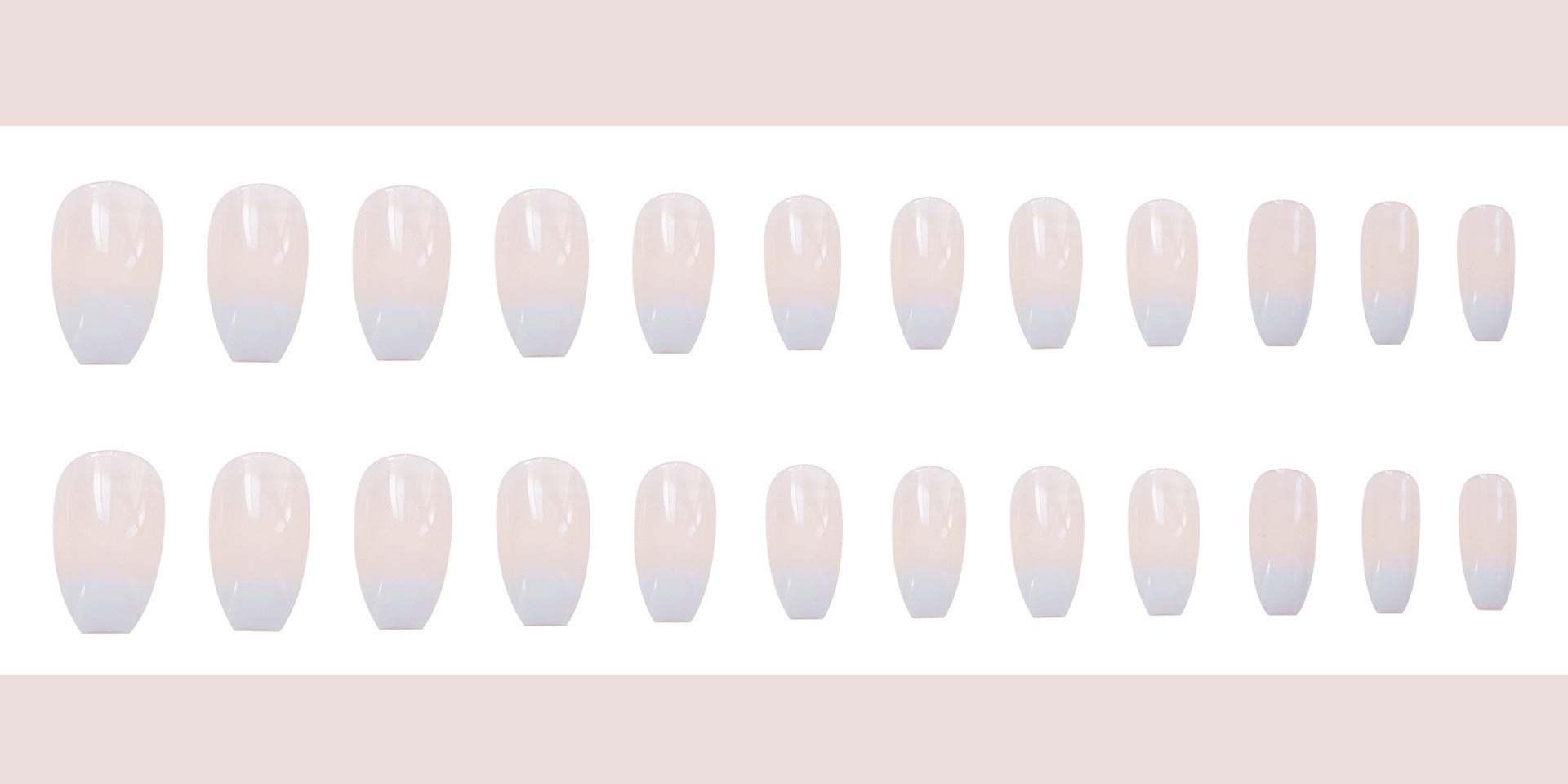 Wearable Ballet White Gradient False Nails
