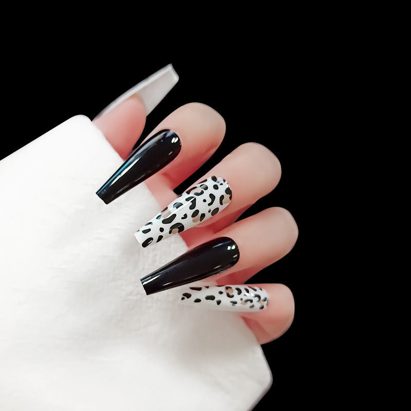 Long Ballet Fake Nails with Flat and Pointed Water Droplet Designs