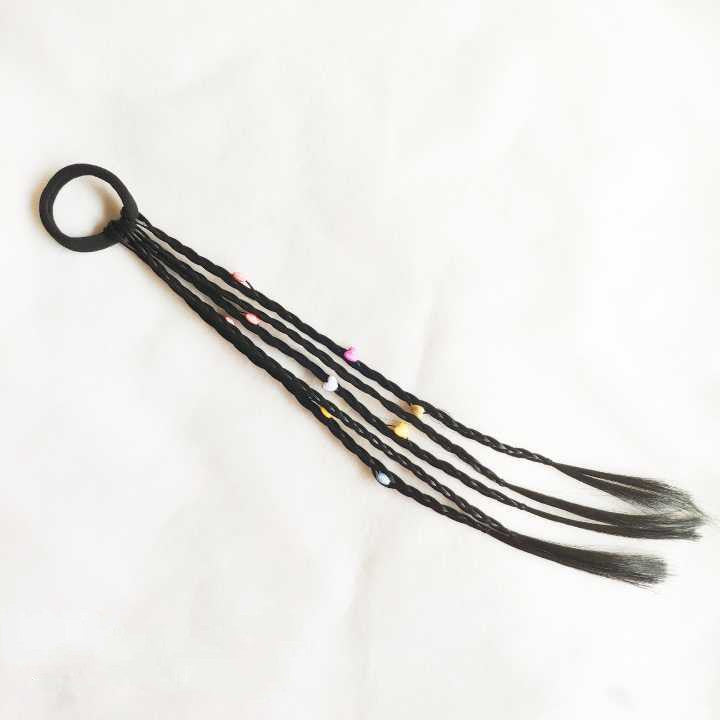 Colorful Bead Twist Pigtail Wig for Kids