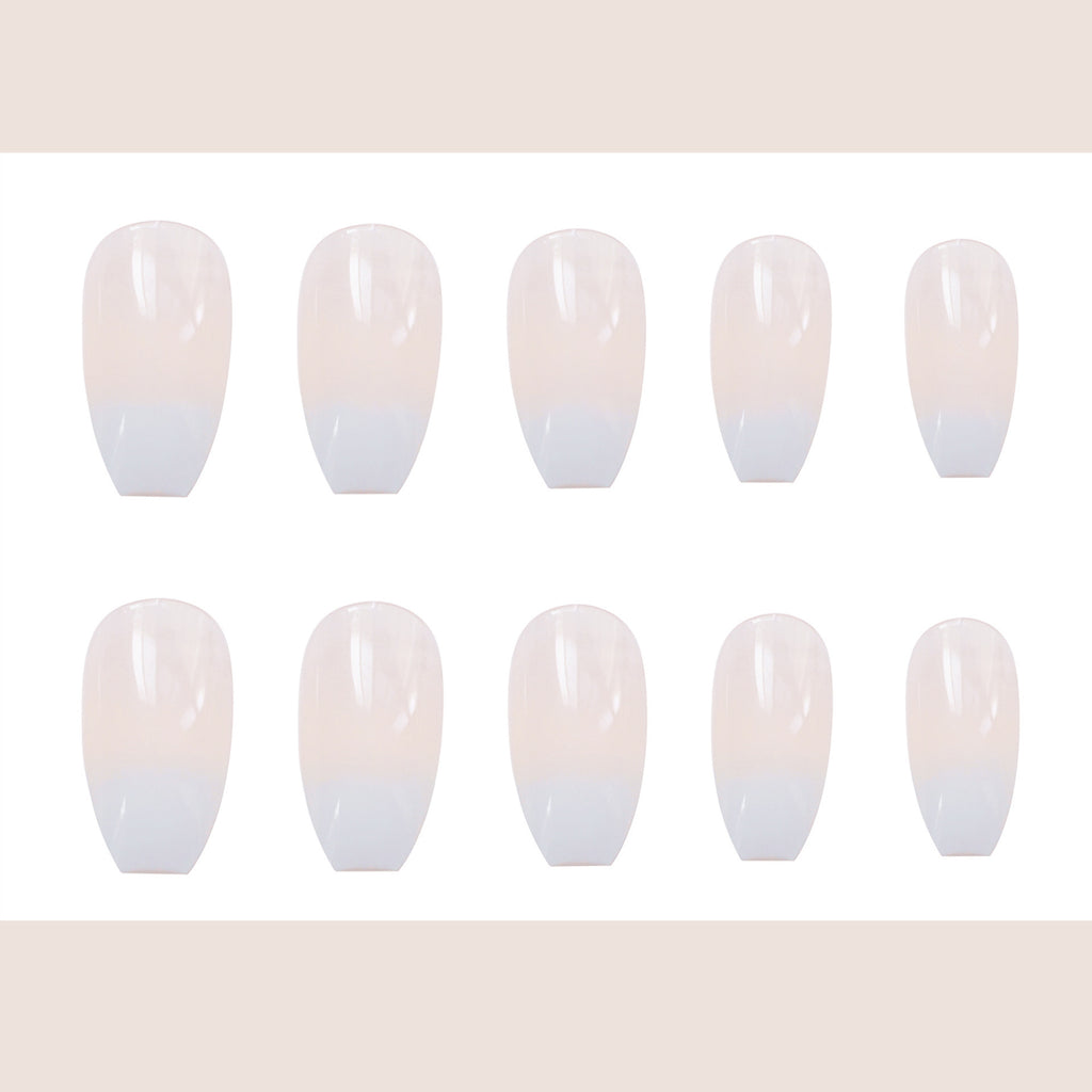 Wearable Ballet White Gradient False Nails