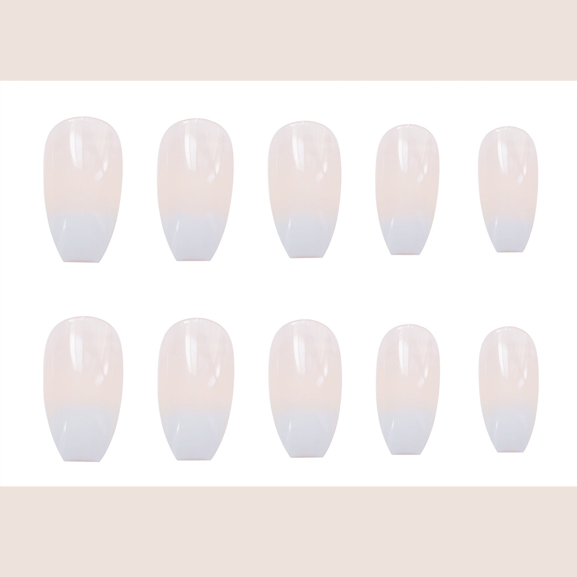 Wearable Ballet White Gradient False Nails