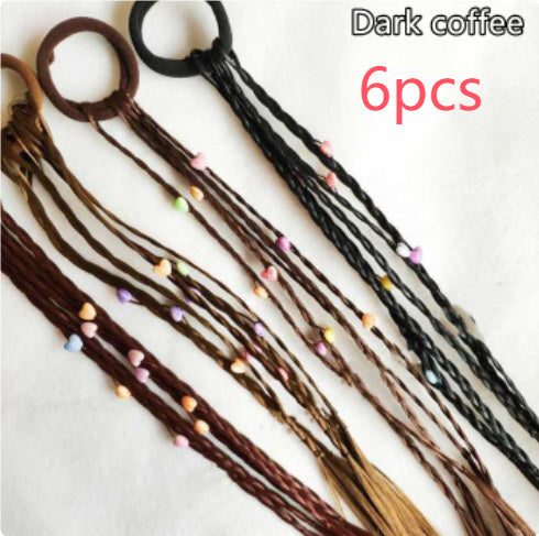 Colorful Bead Twist Pigtail Wig for Kids