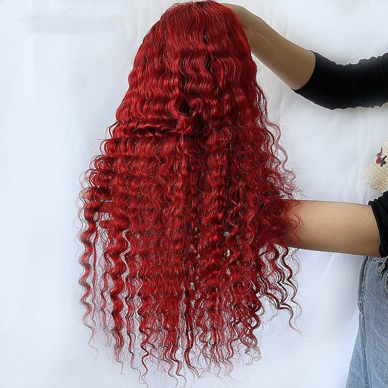 Red Deep Wave Women Hair Wig