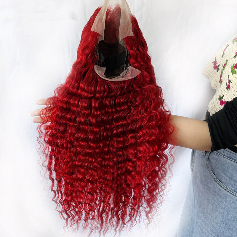 Red Deep Wave Women Hair Wig