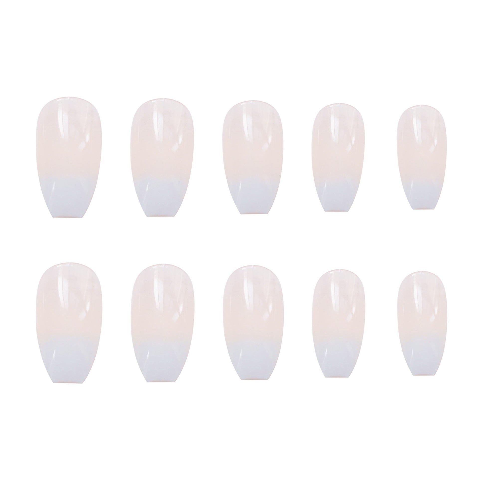 Wearable Ballet White Gradient False Nails