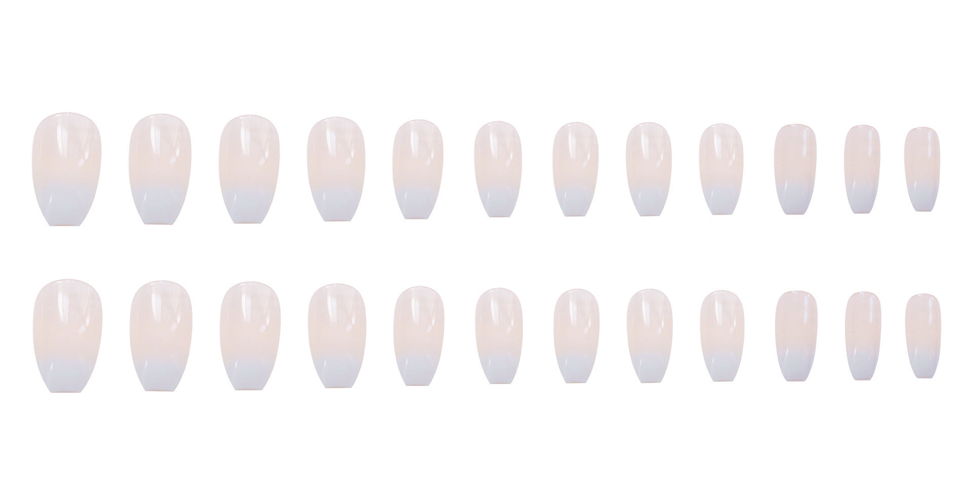 Wearable Ballet White Gradient False Nails