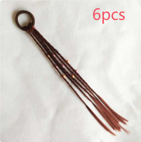 Colorful Bead Twist Pigtail Wig for Kids