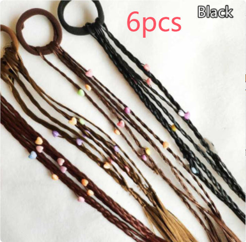 Colorful Bead Twist Pigtail Wig for Kids