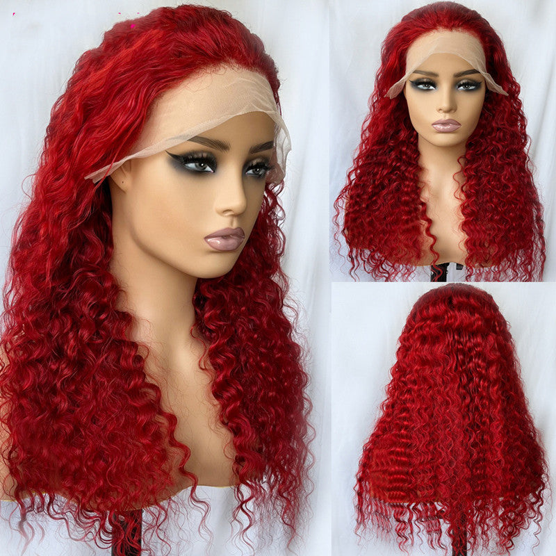 Red Deep Wave Women Hair Wig
