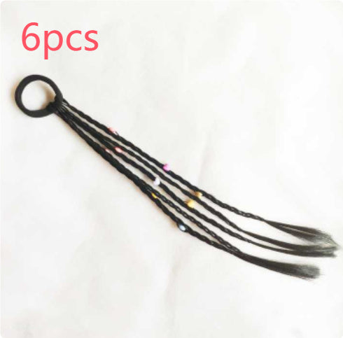 Colorful Bead Twist Pigtail Wig for Kids